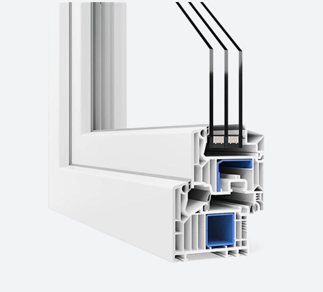 Sezione profilo VEKA Softline 82 MD con tripla camera